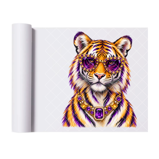 Fancy Bling Tiger - Direct Transfer Print, Ready To Press For T-Shirts, Cotton, Polyester & Blends - Tshirt Business Quality