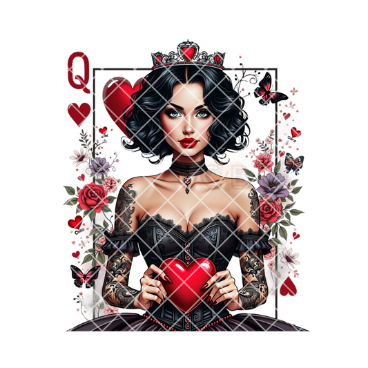 Queen valentine card brunette PNG