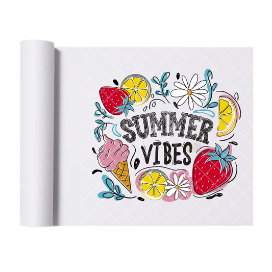Strawberry Lemon Icecream Summer Vibes - Direct Print Film Transfer for Trendy T-Shirts, Cotton, Polyester & Blends - High-Quality Print