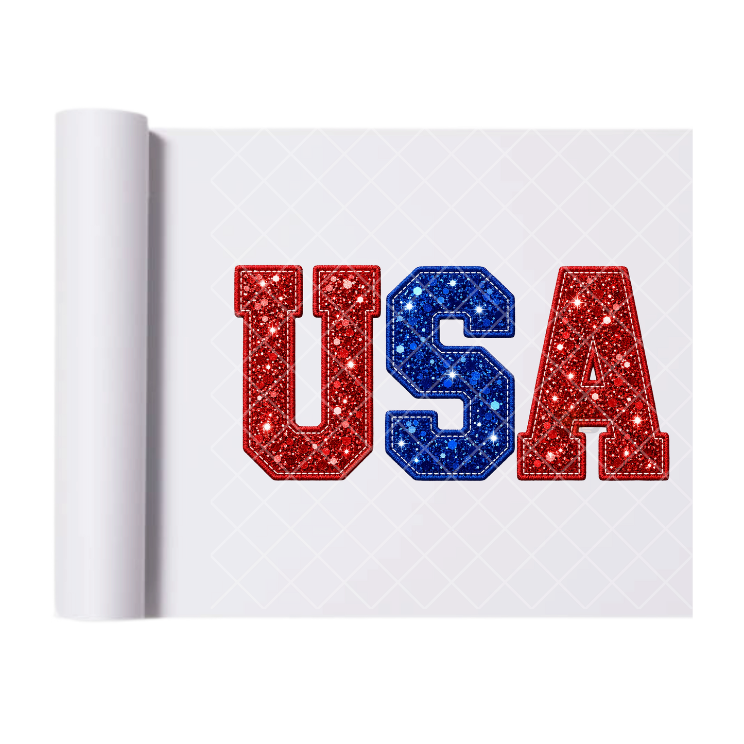 Faux Stitched USA - Direct Transfer Print, Ready To Press For T-Shirts, Cotton, Polyester & Blends - Tshirt Business Quality