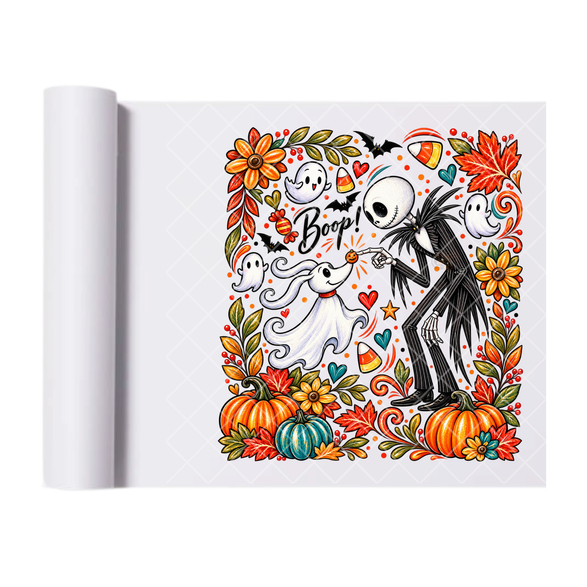 Jack Fall Boop - Ready To Press Print Transfer for Apparel, Cotton, Polyester & Blends - High-Quality Print- Commercial Grade