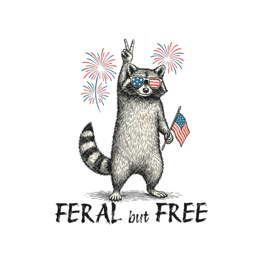 Raccoon And Free Merica Shades PNG