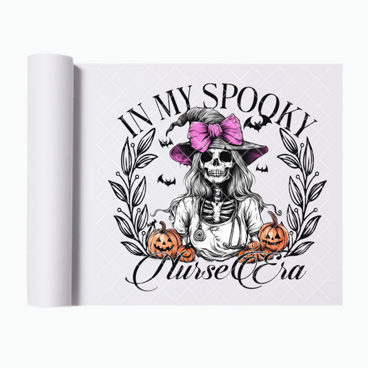 Spooky Nurse Era - Ready To Press Print Transfer for Apparel, Cotton, Polyester & Blends - High-Quality Print- Commercial Grade