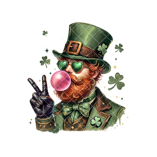 Irish Man Top Hat Bubble Gum PNG