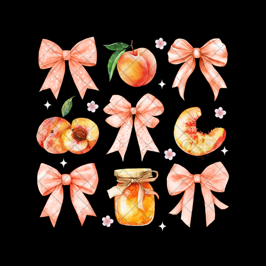 Peach Themed Bows PNG