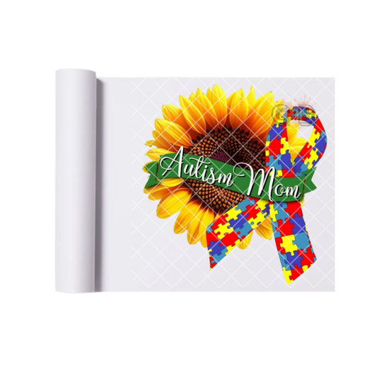 Sunflower Mom Ribbon Autism Awareness DTF Transfer