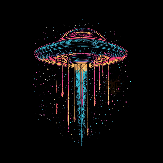 Lit up UFO PNG