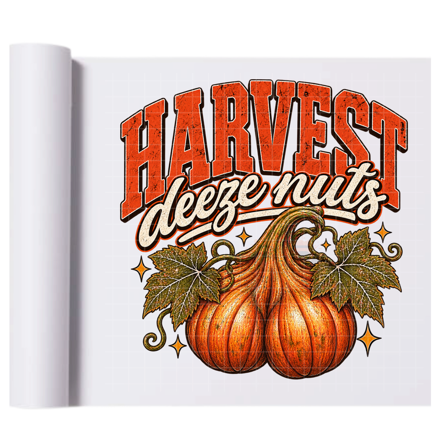 Distressed Harvest Deeze Pumpkins - Ready To Press Print Transfer for Apparel, Cotton, Polyester & Blends - High-Quality Print- Commercial Grade