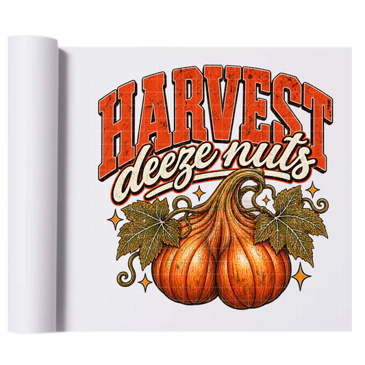 Distressed Harvest Deeze Pumpkins - Ready To Press Print Transfer for Apparel, Cotton, Polyester & Blends - High-Quality Print- Commercial Grade