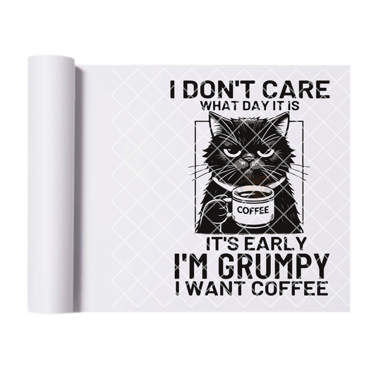 Its early, i want coffee DTF film t shirt transfer
