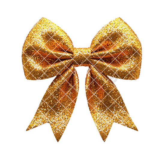 Gold glitter bow PNG