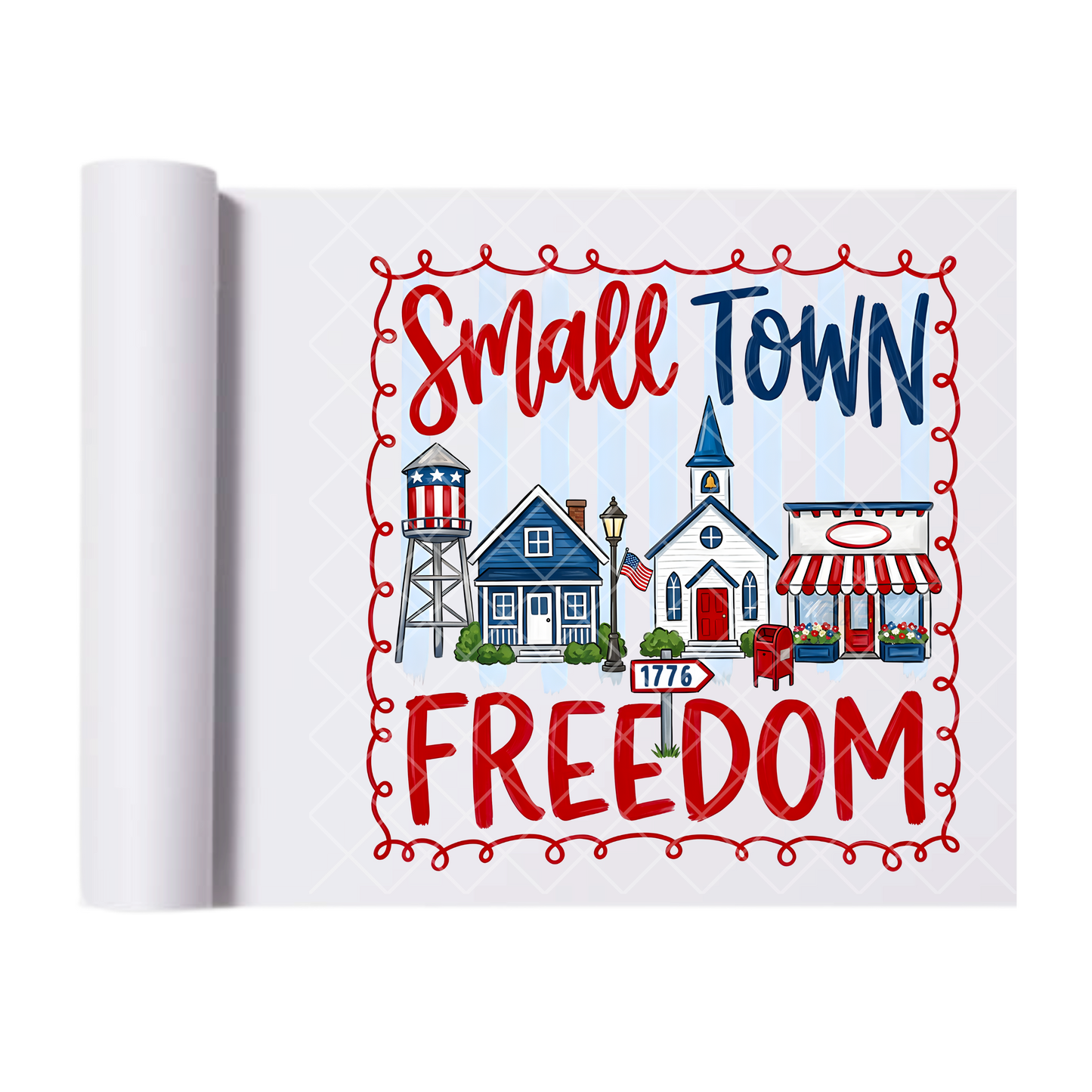 Small Town Freedom - Direct Transfer Print, Ready To Press For T-Shirts, Cotton, Polyester & Blends - Tshirt Business Quality