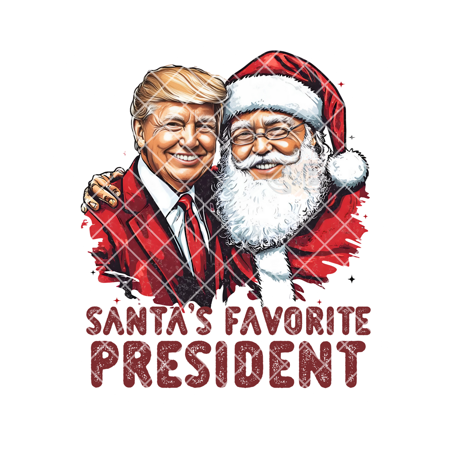 Santa And Trump DTF Transfer