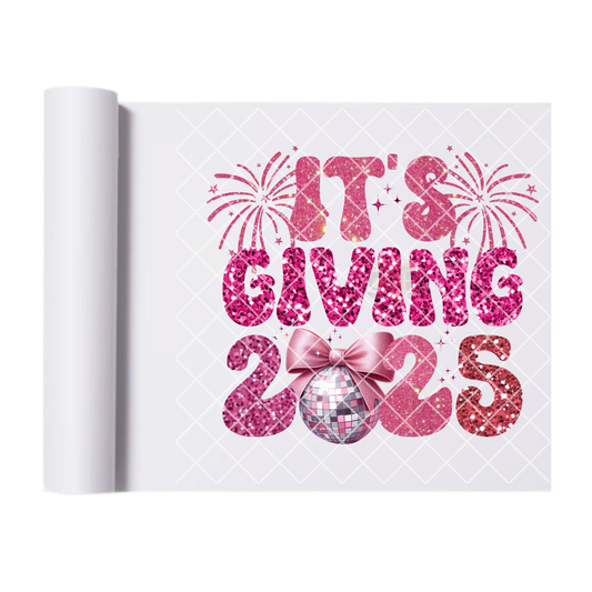 It’s giving 2025 pink bow glitter film t shirt transfer