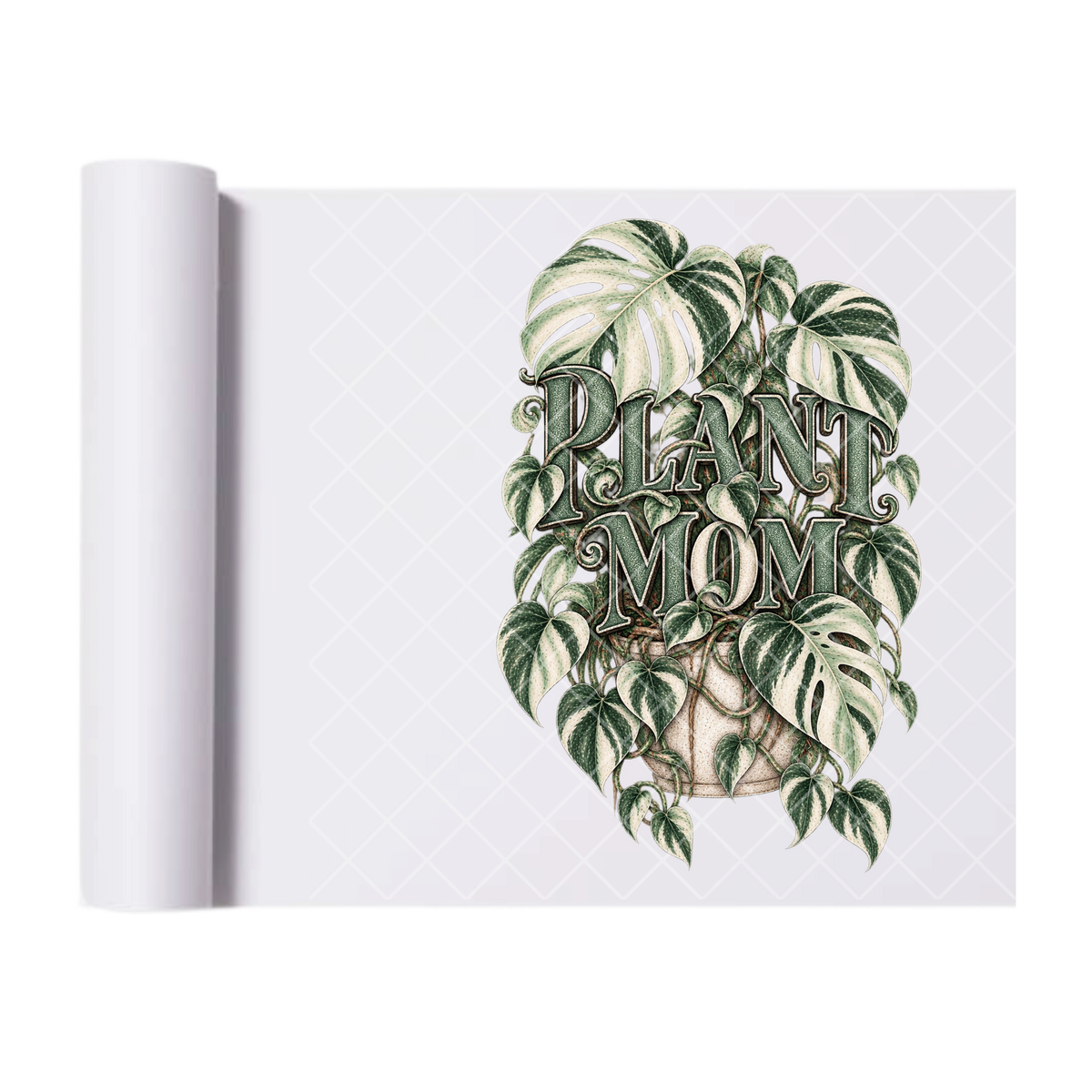 Plant Mom Variegated Monstera - Ready To Press Print Transfer for Apparel, Cotton, Polyester & Blends - High-Quality Print- Commercial Grade