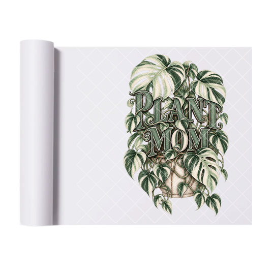 Plant Mom Variegated Monstera - Ready To Press Print Transfer for Apparel, Cotton, Polyester & Blends - High-Quality Print- Commercial Grade