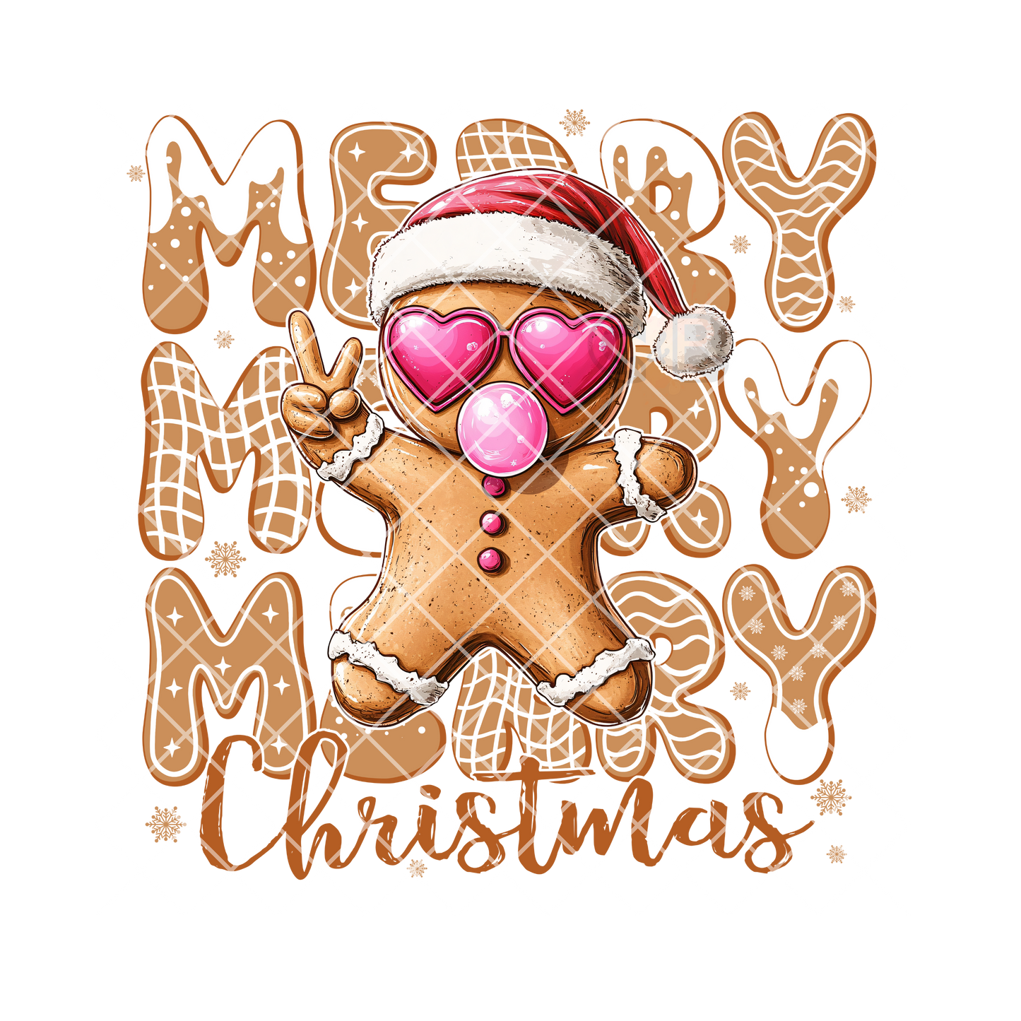 Bubble gum ginger bread man film t shirt transfer