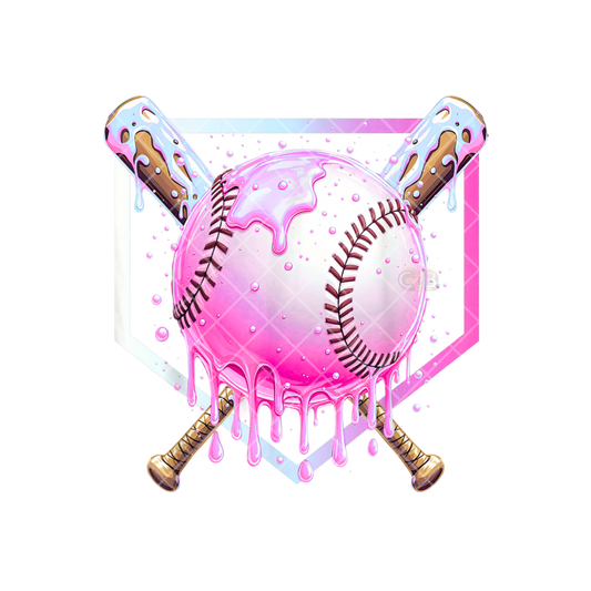 Hot Pink Drip Baseball Club PNG