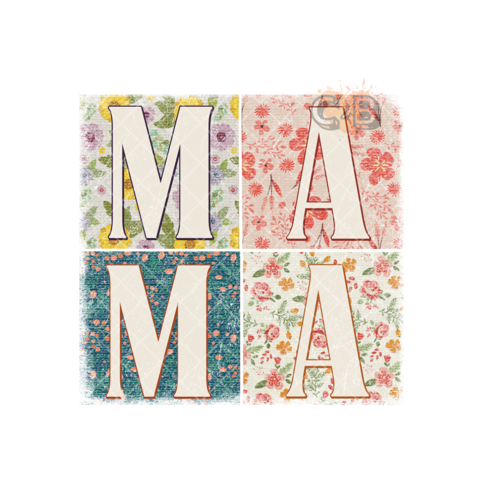 MAMA Floral Blocks PNG