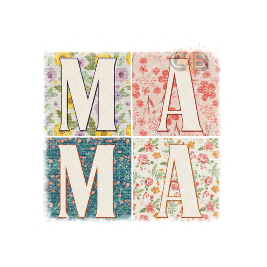 MAMA Floral Blocks PNG