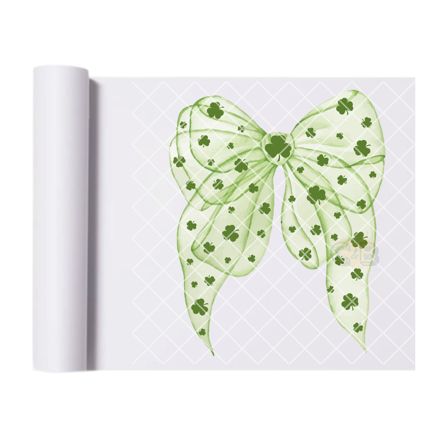 Shamrock Clover Bow - Direct Print Film Transfer for T-Shirts, Cotton, Polyester & Blends - High-Quality DTF Print