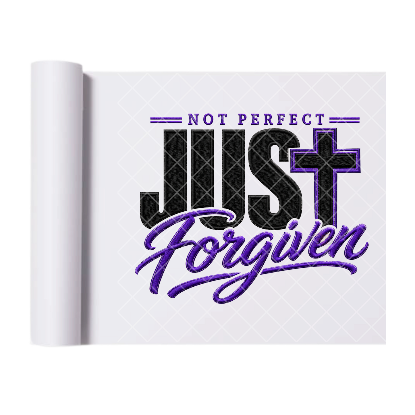 Faux Stitch Forgiven Black and Purple - Direct-To-Film Heat Transfer for T-Shirts, Cotton, Polyester & Blends - High-Quality Print