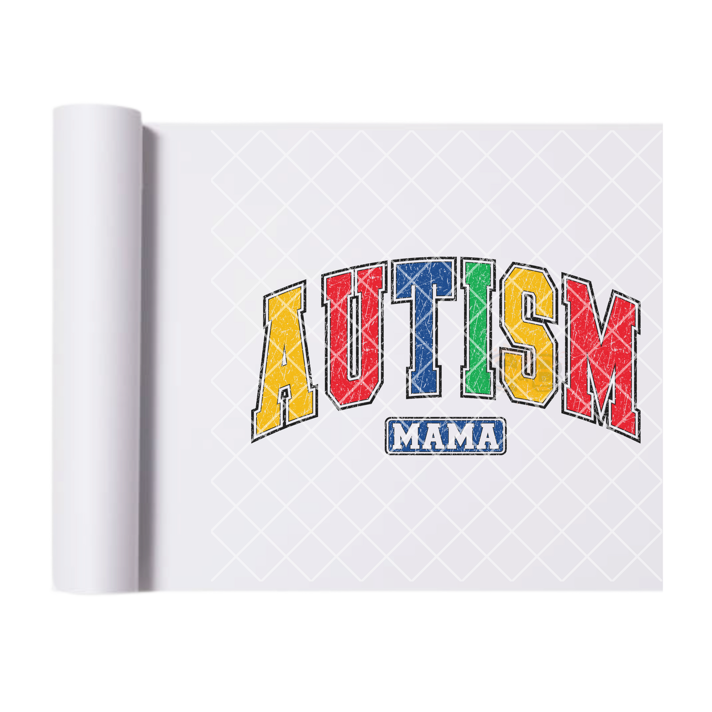 Autism mom college font DTF film t shirt transfer