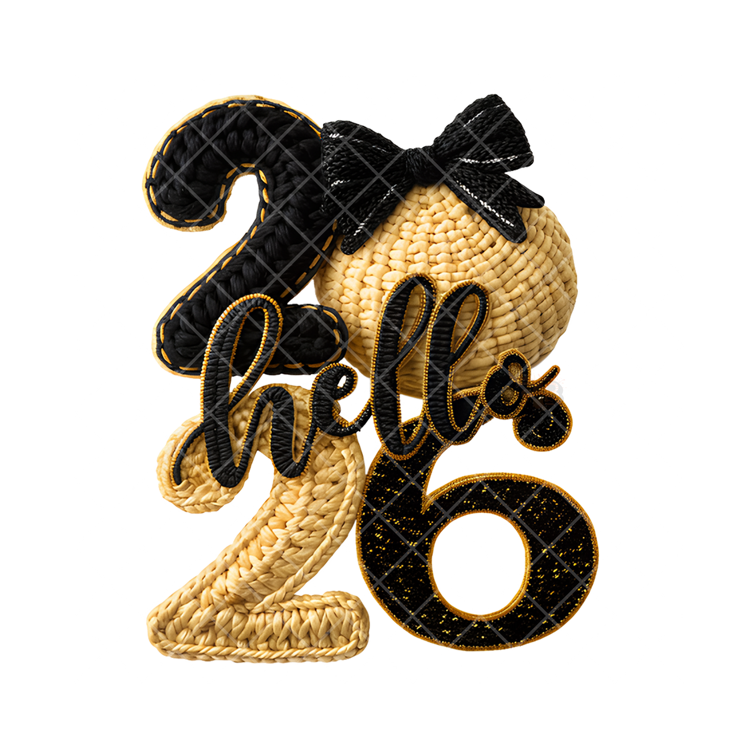 2026 Hello Faux Crochet PNG File