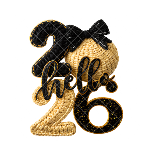 2026 Hello Faux Crochet PNG File