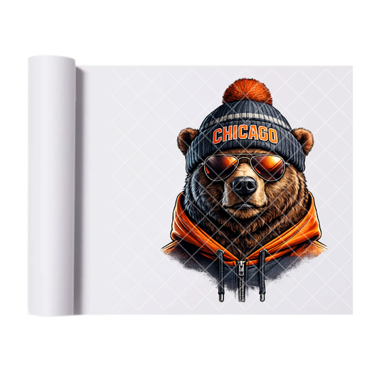 Chicago Football - Direct Print Film Transfer for T-Shirts, Cotton, Polyester & Blends - High-Quality Print