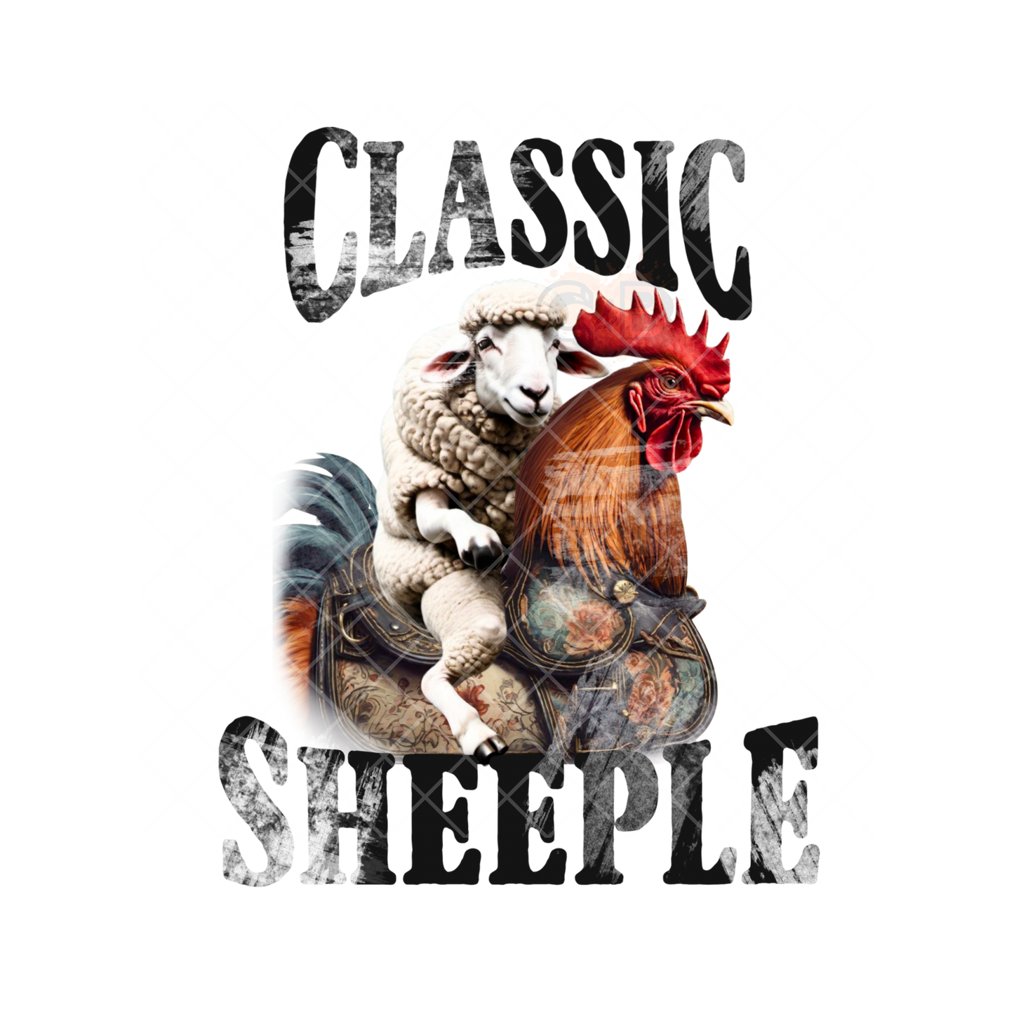 Sheeple Riding The Rooster PNG