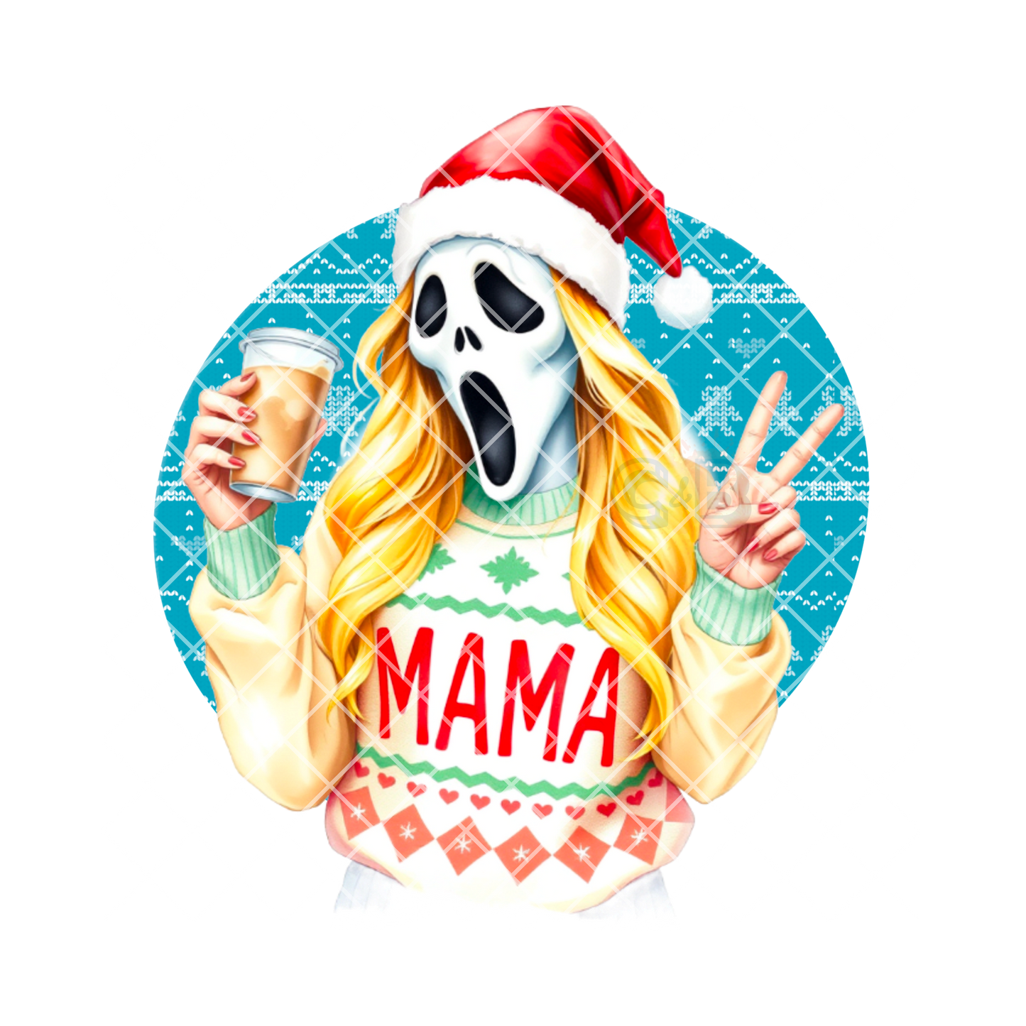 Ghostface christmas mama blue T Shirt