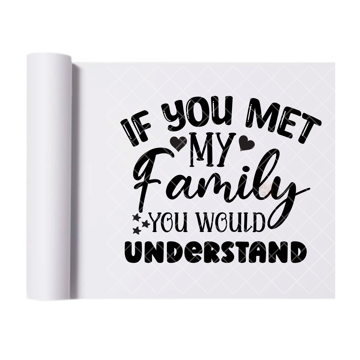 If You Met My Family - Direct Print Film Transfer for T-Shirts, Cotton, Polyester & Blends - High-Quality Print