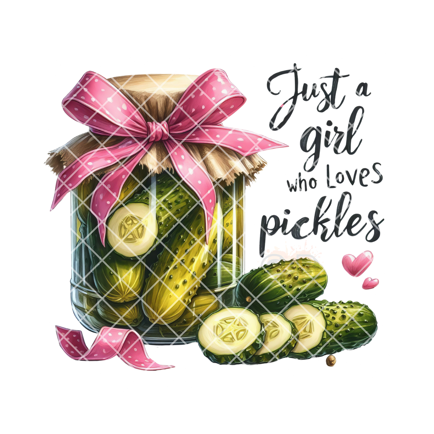 A girl who loves pickles PNG