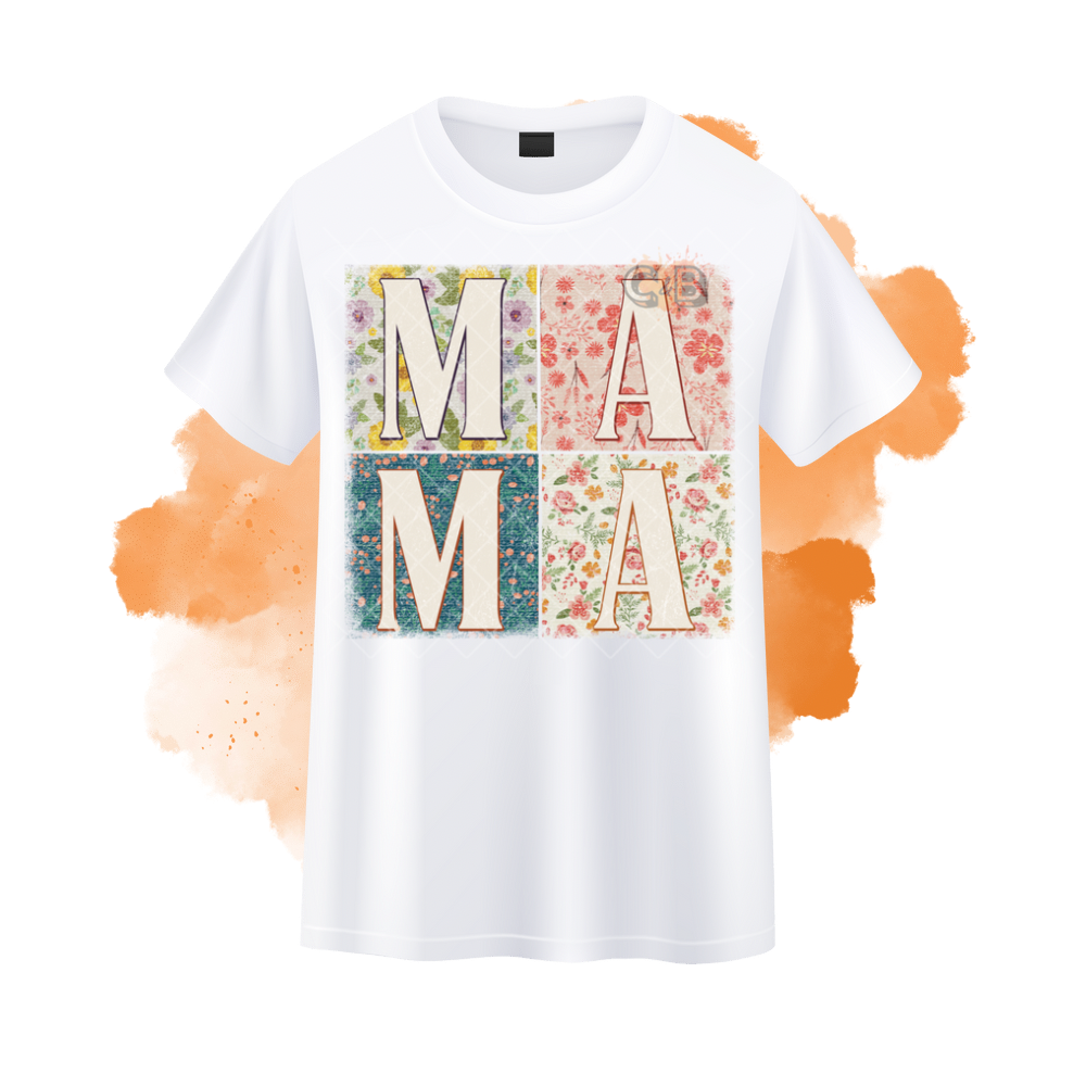 MAMA Floral Blocks T-Shirt