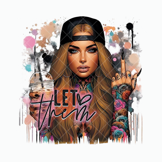 Let Them Babe Blonde Hair PNG File