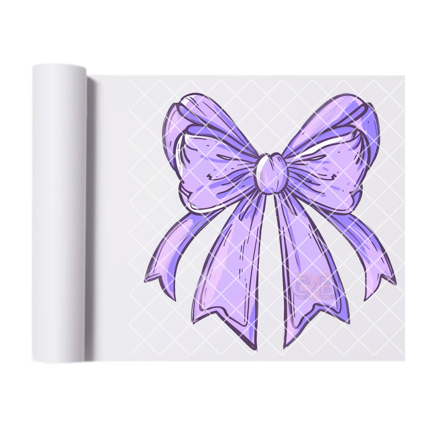 Purple bow illustration DTF transfer-high quality transfer for printing