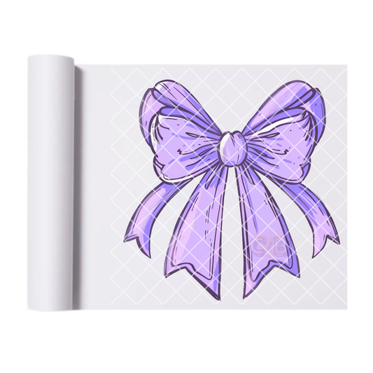 Purple bow illustration DTF transfer-high quality transfer for printing