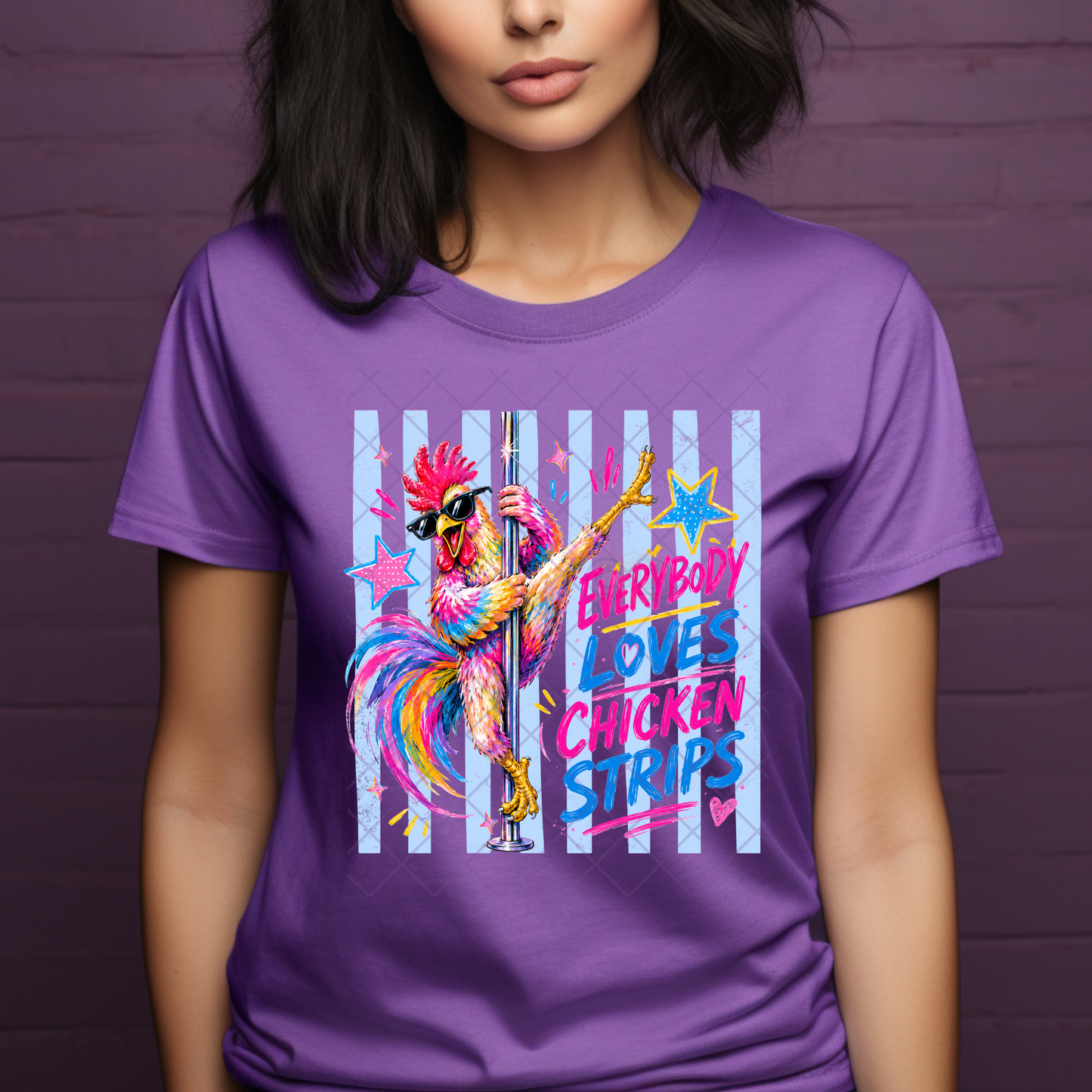 Chicken Strips Lines - Premium Graphic Trendy T-Shirt for Casual Wear