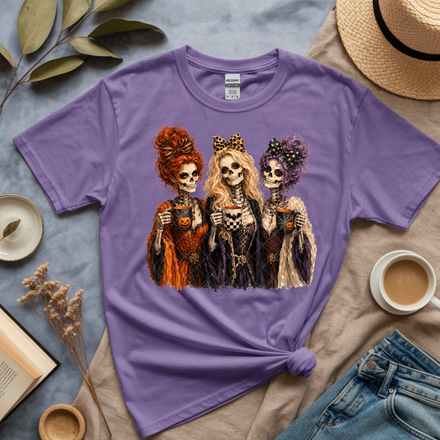 Pocus Skelly Gals - Premium Graphic T-Shirt for Casual Wear
