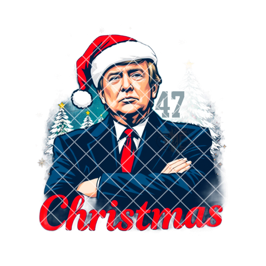 Christmas Trump 47 Santa Hat PNG