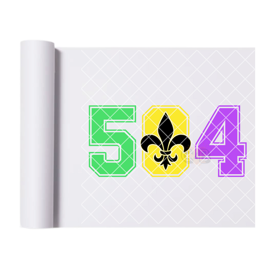 Mardi Gras 504 DTF film t shirt transfer