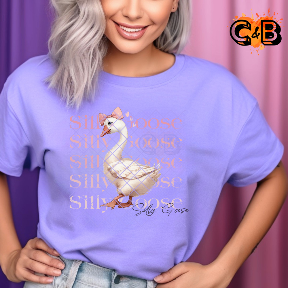 Silly goose pink font bow PNG