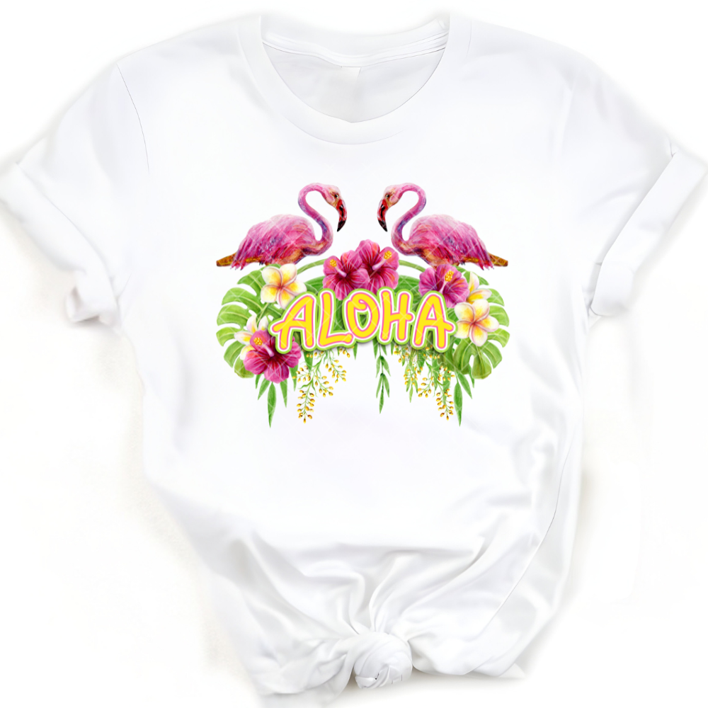 Aloha Pink Flamingo - Premium Graphic Trendy T-Shirt for Casual Wear