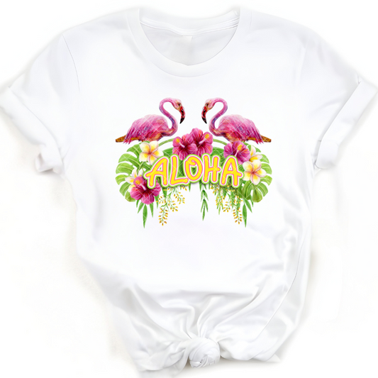 Aloha Pink Flamingo - Premium Graphic Trendy T-Shirt for Casual Wear