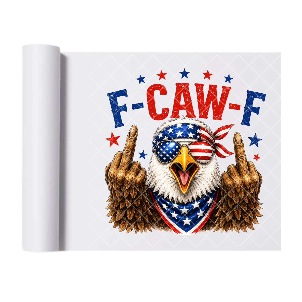 Patriotic Eagle - Direct Transfer Print, Ready To Press For T-Shirts, Cotton, Polyester & Blends - Tshirt Business Quality