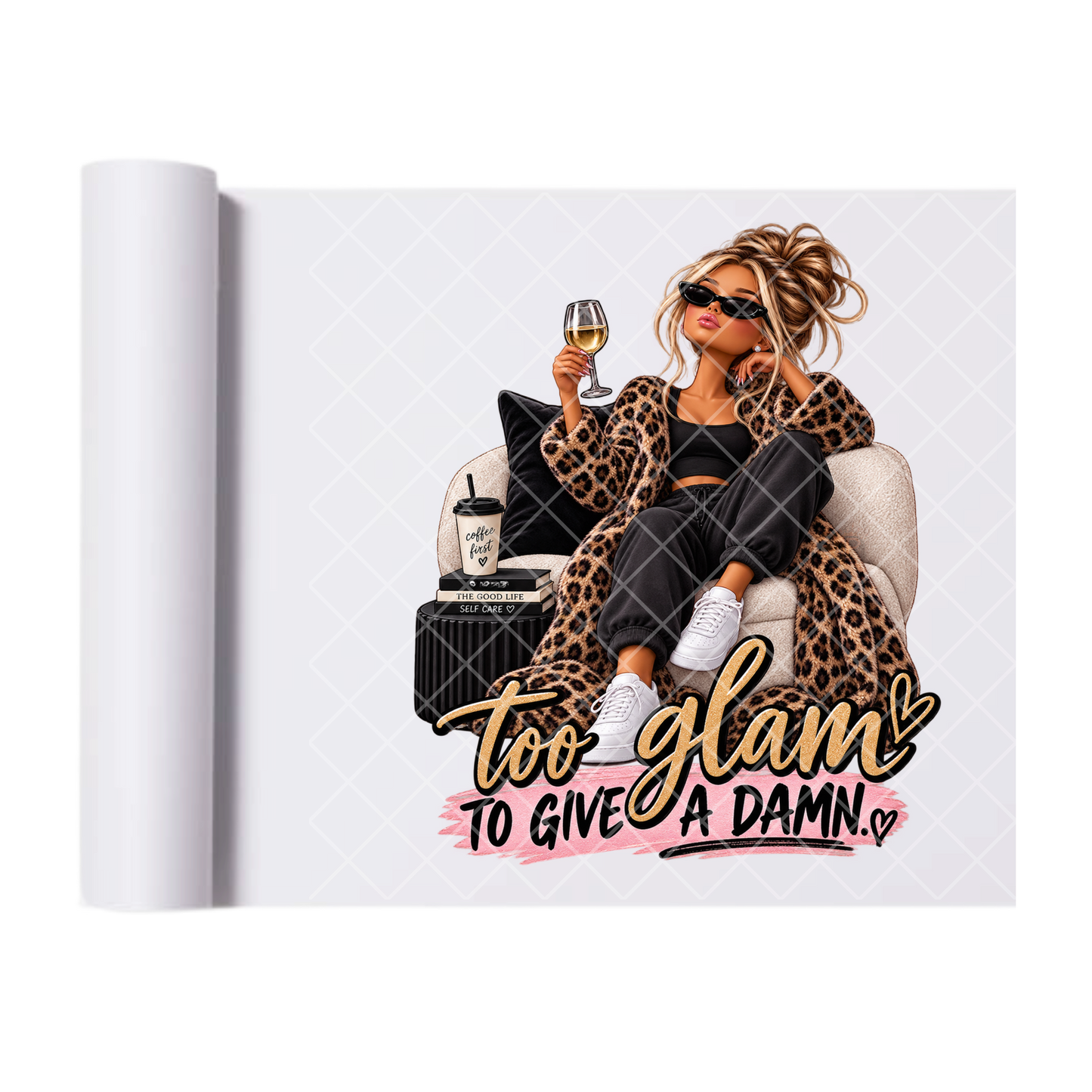 Too Glam Gal - Direct Print Film Transfer for Trendy T-Shirts, Cotton, Polyester & Blends - High-Quality Print