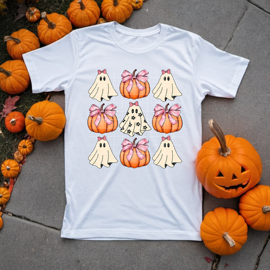 Ghosts, Pumpkins And Bows T-Shirt