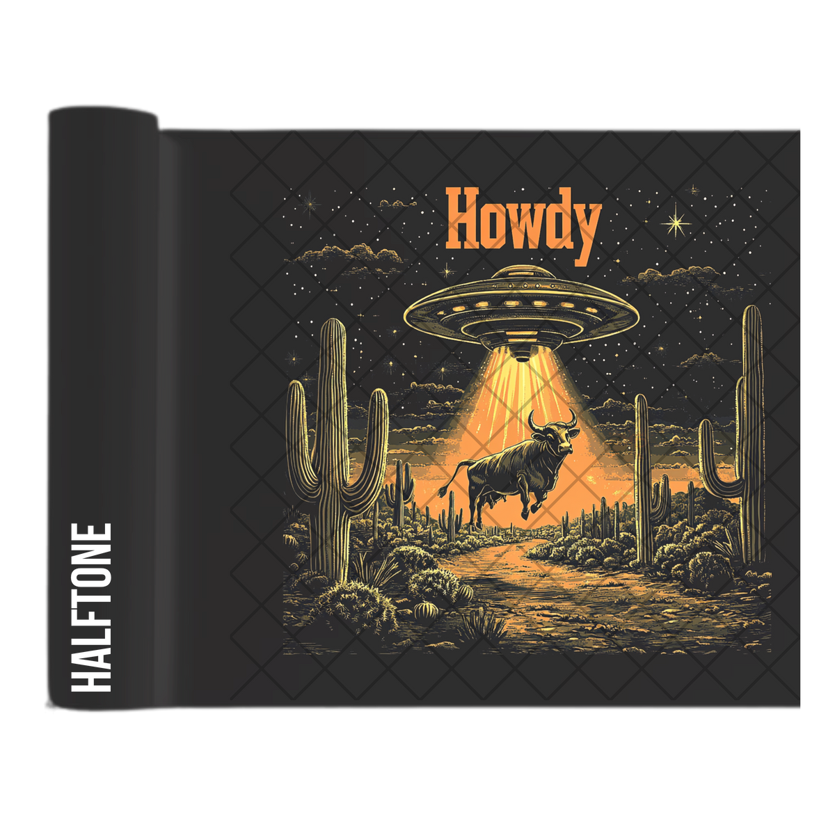 Alien Howdy - Ready To Press Print Transfer for Apparel, Cotton, Polyester & Blends - High-Quality Print- Commercial Grade