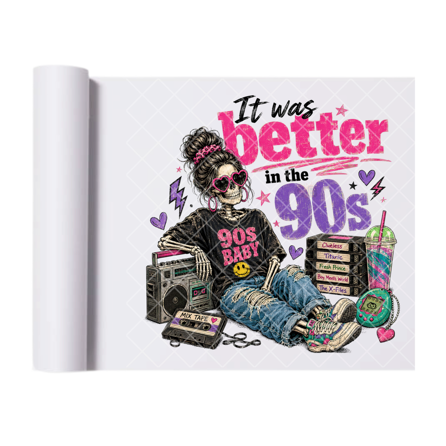 It Was Better In The 90's - Ready To Press Print Transfer for Apparel, Cotton, Polyester & Blends - High-Quality Print- Commercial Grade